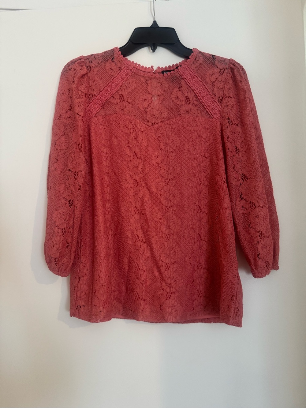 Lace Blouse - Rose Coral Long-Sleeve